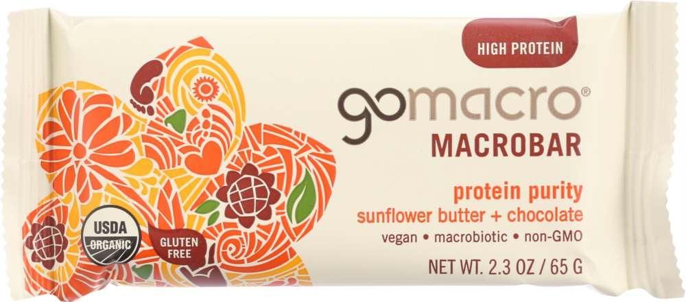 Gomacro: Macrobar Protein Purity Sunflower Butter + Chocolate, 2.3 Oz