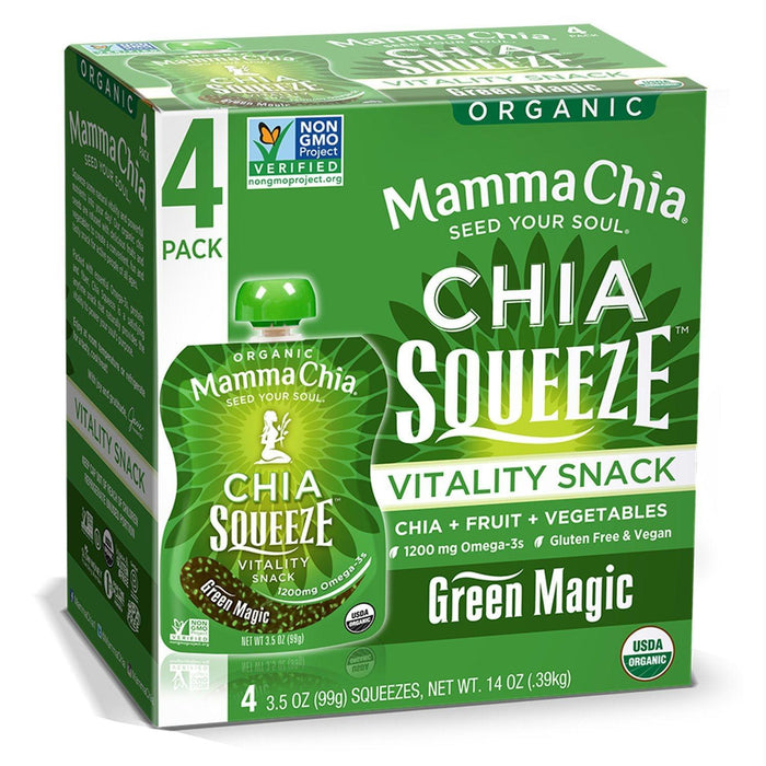 Mamma Chia: Organic Chia Vitality Snack Green Magic 4 Pack, 14 Oz