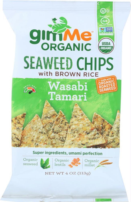 Gimme: Organic Seaweed Chips Wasabi Tamari, 4 Oz