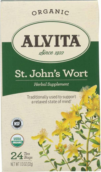 Alvita Teas: Organic St. John's Wort Tea Caffeine Free, 24 Tea Bags