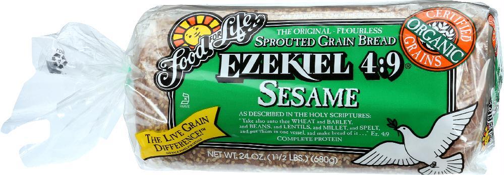 Food For Life: Ezekiel 4:9 Sesame Sprouted Grain Bread, 24 Oz