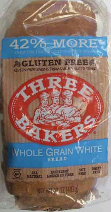 Three Bakers: Whole Grain Gluten-free White Bread, 17 Oz