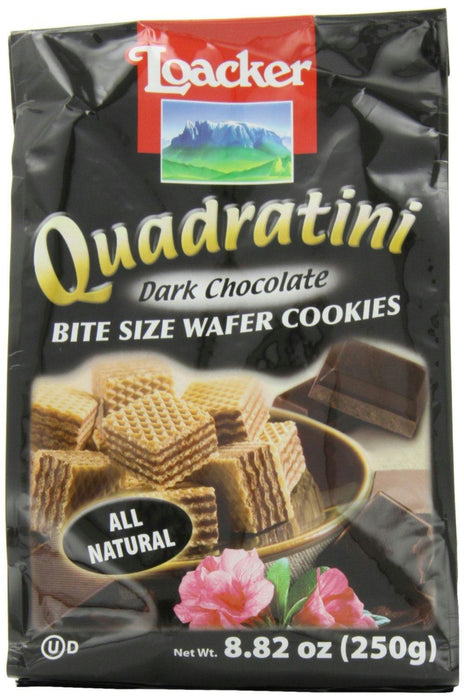 Loacker: Quadratini Dark Chocolate Wafer Cookies, 8.82 Oz