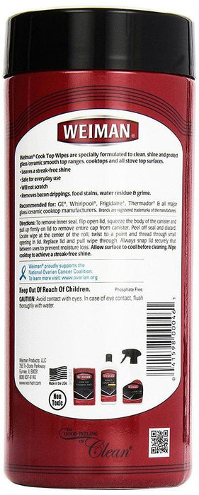 Weiman: Cook Top Wipes, 30 Count