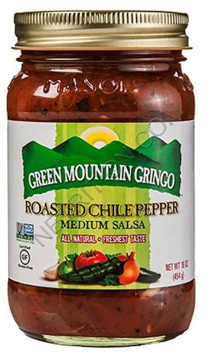 Green Mountain Gringo: Roasted Chile Pepper Medium Salsa, 16 Oz