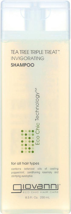 Giovanni Cosmetics: Tea Tree Triple Treat Invigorating Shampoo, 8.5 Oz