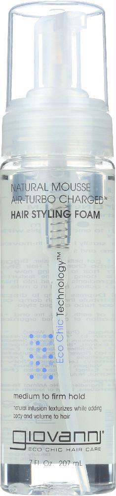 Giovanni Cosmetics: Natural Mousse Air-turbo Charged Hair Styling Foam, 7 Oz