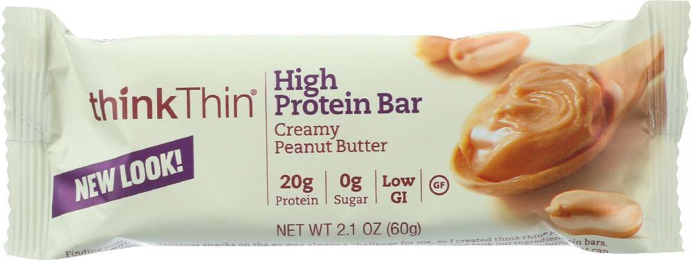 Thinkthin: Creamy Peanut Butter High Protein Bar, 2.1 Oz