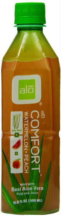 Alo: Juice Watermelon + Peach Comfort Pulp Free, 16.9 Oz