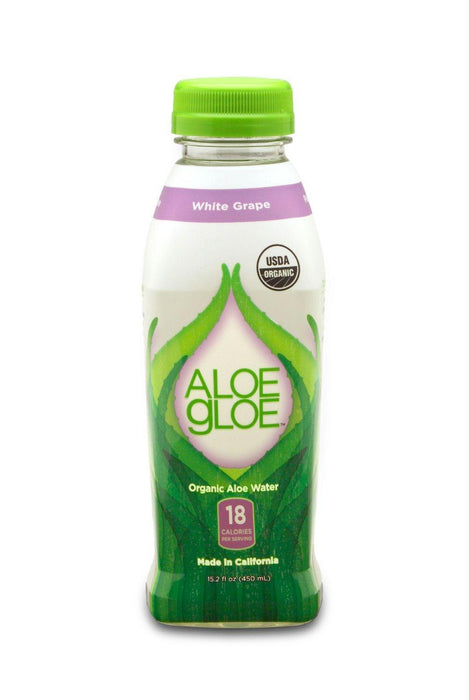 Aloe Gloe: Organic Aloe Water White Grape, 15.2 Oz