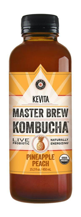 Kevita: Organic Master Brew Pineapple Peach Kombucha, 15.2 Oz