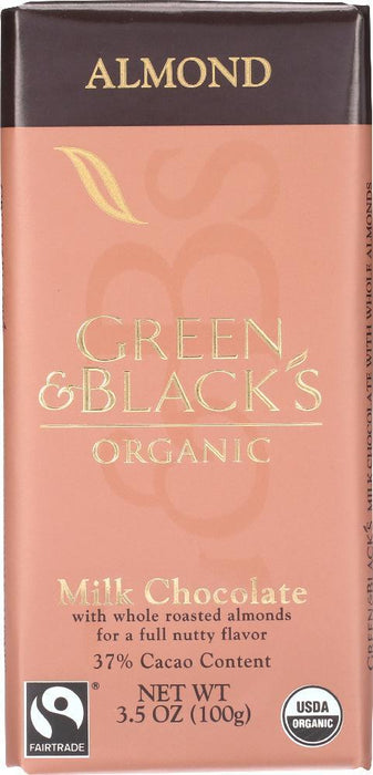 Green & Black's: Organic Milk Chocolate Almond, 3.5 Oz