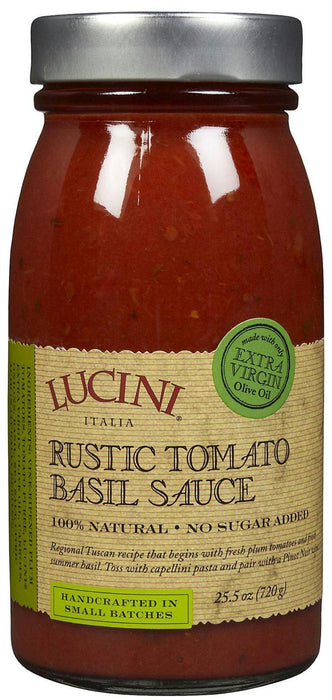 Lucini: Italia Tomato Sauce Rustic Basil, 25.5 Oz