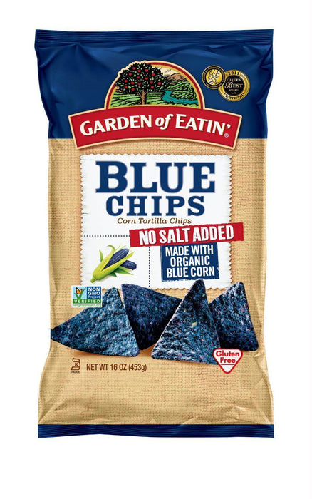 Garden Of Eatin': Blue Corn Chips No Salt Added, 16 Oz