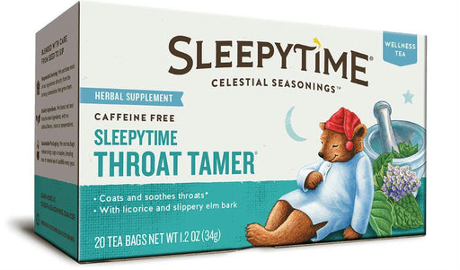 Celestial Seasonings: Sleepytime Throat Tamer Wellness Tea Caffeine Free 20 Tea Bag, 1.2 Oz