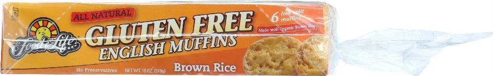 Food For Life: Gluten Free English Muffins Brown Rice, 18 Oz