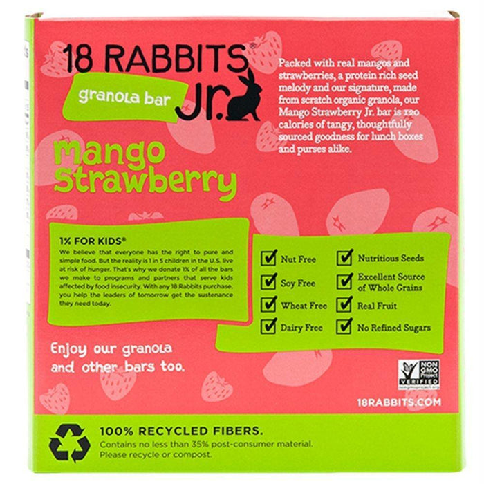 18 Rabbits: Organic Gluten Free Granola Bar Strawberry + Mango And Chia, 6 Bars