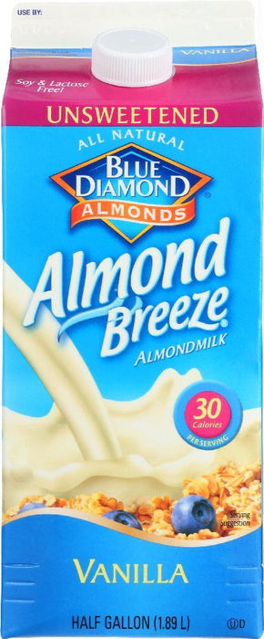 Blue Diamond: Almond Breeze Almond Milk Unsweetened Vanilla, 64 Oz