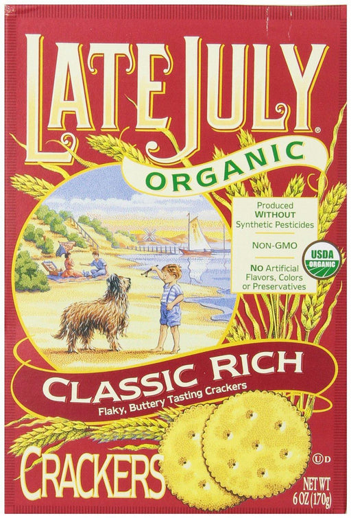 Late July: Organic Crackers Classic Rich, 6 Oz