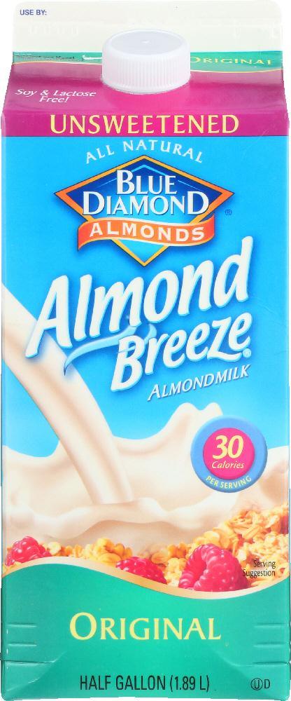 Blue Diamond: Almond Breeze Almond Milk Original Unsweetened, 64 Oz