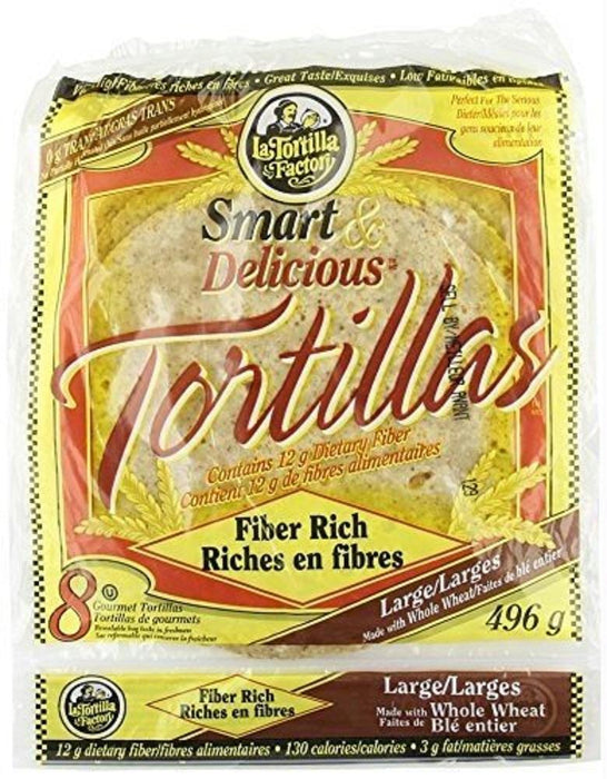 La Tortilla: Factory Whole Wheat Low Carb Tortillas Large, 17.5 Oz