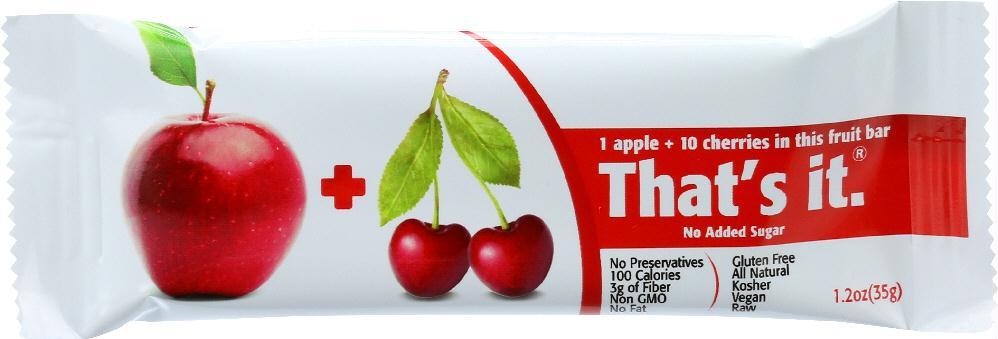 That's It: Apple & Cherry Nutrition Bar, No Sugar Added, 1.2 Oz