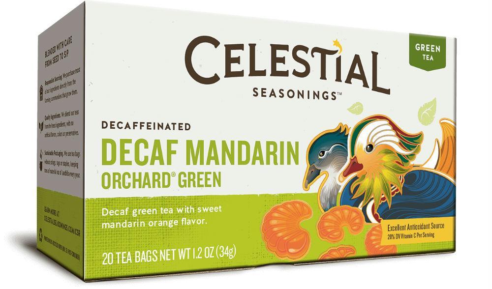 Celestial Seasonings: Green Tea With White Tea Decaf Mandarin Orchard 20 Tea Bags, 1.2 Oz