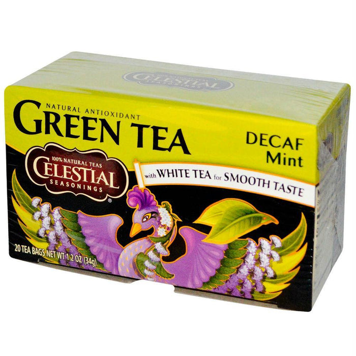 Celestial Seasonings: Green With White Tea Caffeine Free Mint 20 Tea Bags, 1.2 Oz