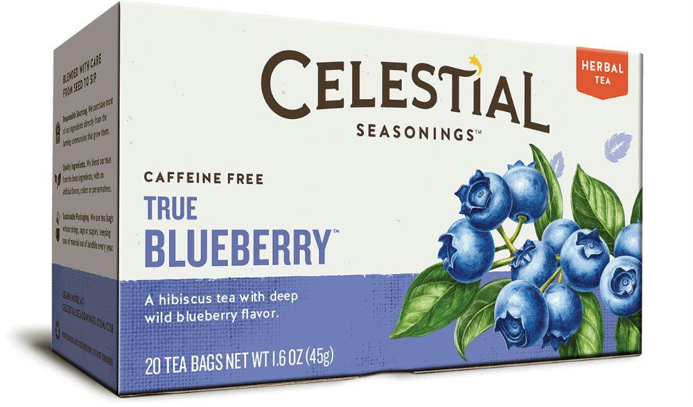 Celestial Seasonings: True Blueberry Herbal Tea Caffeine Free, 20 Bg