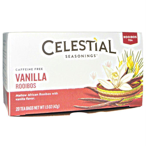 Celestial Seasonings: Red Tea African Rooibos Caffeine Free Madagascar Vanilla 20 Tea Bags, 1.5 Oz