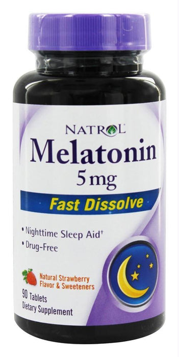 Natrol: Melatonin Fast Dissolve Tablets Strawberry 5 Mg, 90 Tablets