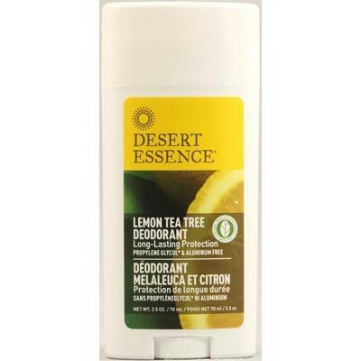 Desert Essence: Deodorant Lemon Tea Tree, Long-lasting Protection, Propylene Glycol & Aluminum Free, 2.5 Oz