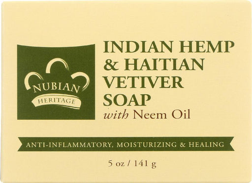 Nubian Heritage: Bar Soap Indian Hemp And Haitian Vetiver Soap W- Neem, Oil 5 Oz