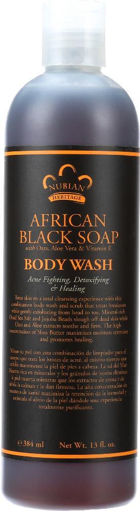 Nubian Heritage: African Black Soap Body Wash, 13 Oz