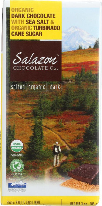 Salazon: Organic Dark Chocolate With Sea Salt & Turbinado Sugar, 2.75 Oz