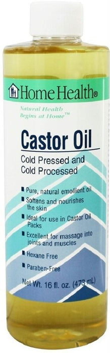 Home Health: Castor Oil Cold Pressed And Cold Processed, 16 Oz