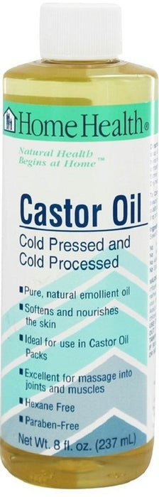 Home Health: Castor Oil Cold Pressed & Cold Processed, 8 Oz