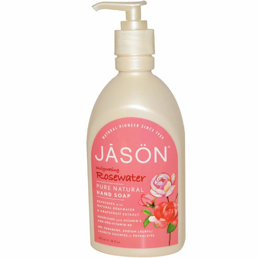 Jason: Hand Soap Invigorating Rosewater, 16 Oz