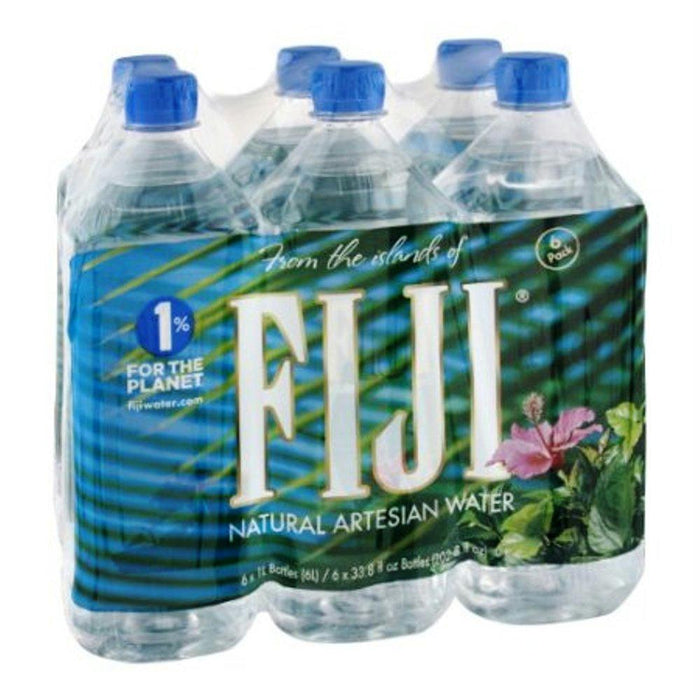 Fiji Water: Natural Artesian Water 1 Liter Bottles, 6 Pc