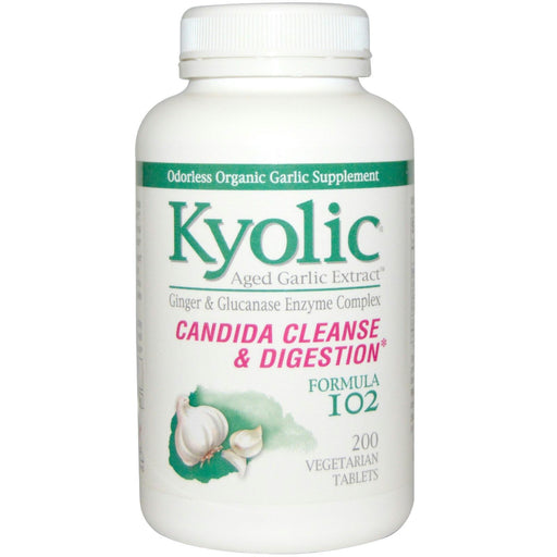 Kyolic: Formula 102 Aged Garlic Extract Candida Cleanse & Digestion, 200 Vegetarian Tablets