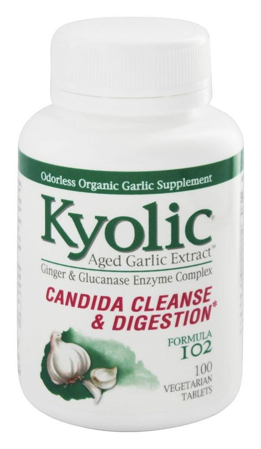 Kyolic: Aged Garlic Extract Candida Cleanse And Digestion Formula 102, 100 Vegetarian Tablets