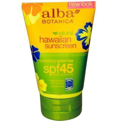 Alba Botanica: Hawaiian Natural Sunblock Green Tea 45 Spf, 4 Oz