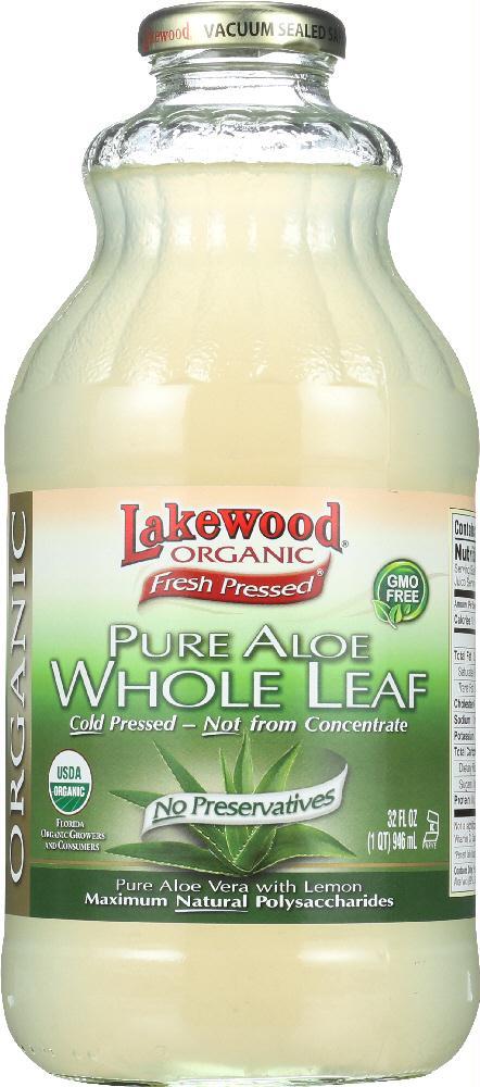 Lakewood: Organic Fresh Pressed Pure Aloe Whole Leaf Juice, 32 Oz