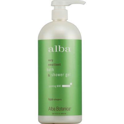 Alba Botanica: Very Emollient Bath & Shower Gel Sparkling Mint, 32 Oz