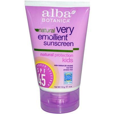 Alba Botanica: Natural Very Emollient Sunscreen Kids Spf 45, 4 Oz