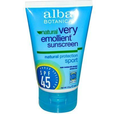 Alba Botanica: Natural Very Emollient Sunscreen Sport Spf 45, 4 Oz