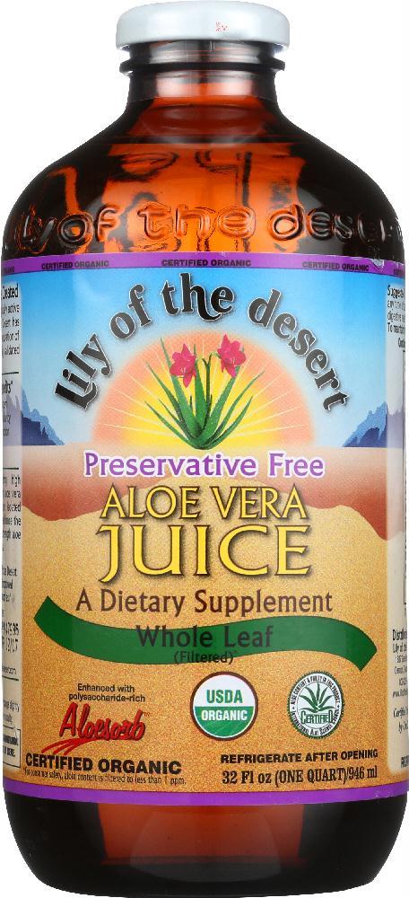 Lily Of The Desert: Organic Aloe Vera Juice Whole Leaf, 32 Oz