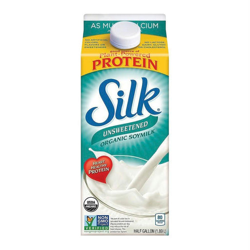 Silk: Unsweetened Organic Soymilk, 64 Oz