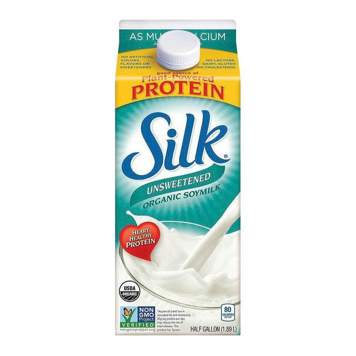 Silk: Unsweetened Organic Soymilk, 64 Oz