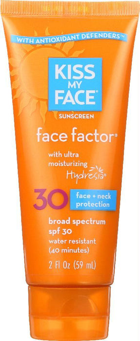 Kiss My Face: Sunscreen Face Factor Face + Neck Spf 30, 2 Oz